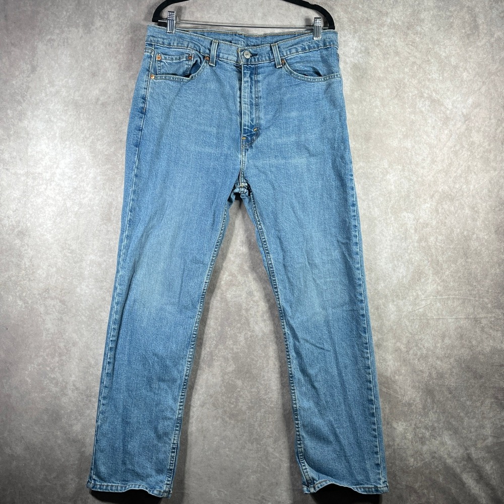 Levi's 505 Jeans Mens Size 36X30 Blue Medium Wash Denim Straight Casual Everyday
